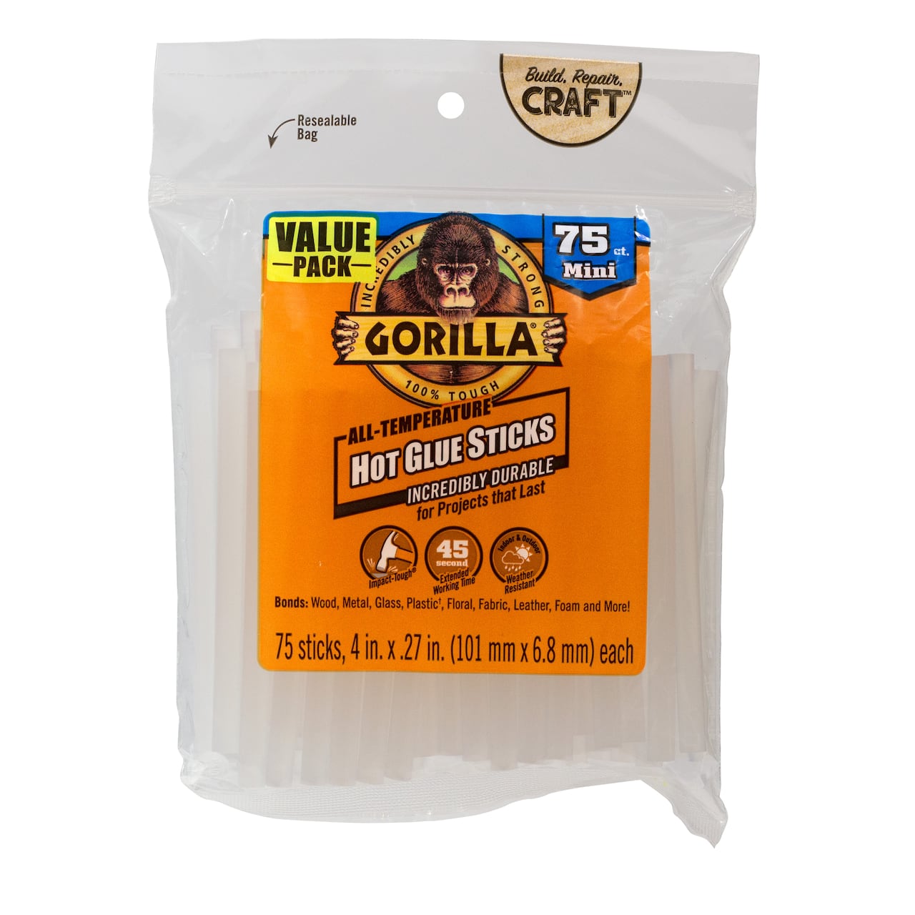 6 Packs: 75 ct. (450 total) Gorilla® Mini Hot Glue Sticks